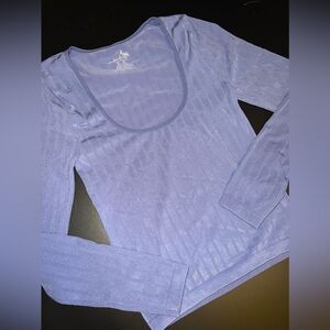 Free People Intimately Lucky You Scoop Neck Flat Rib Top Layering Top Sz M/L EUC
